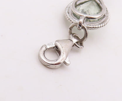 925 Sterling Silver Vintage Bracelet Drop Cut Peridot & Topaz Ring Links BT10848