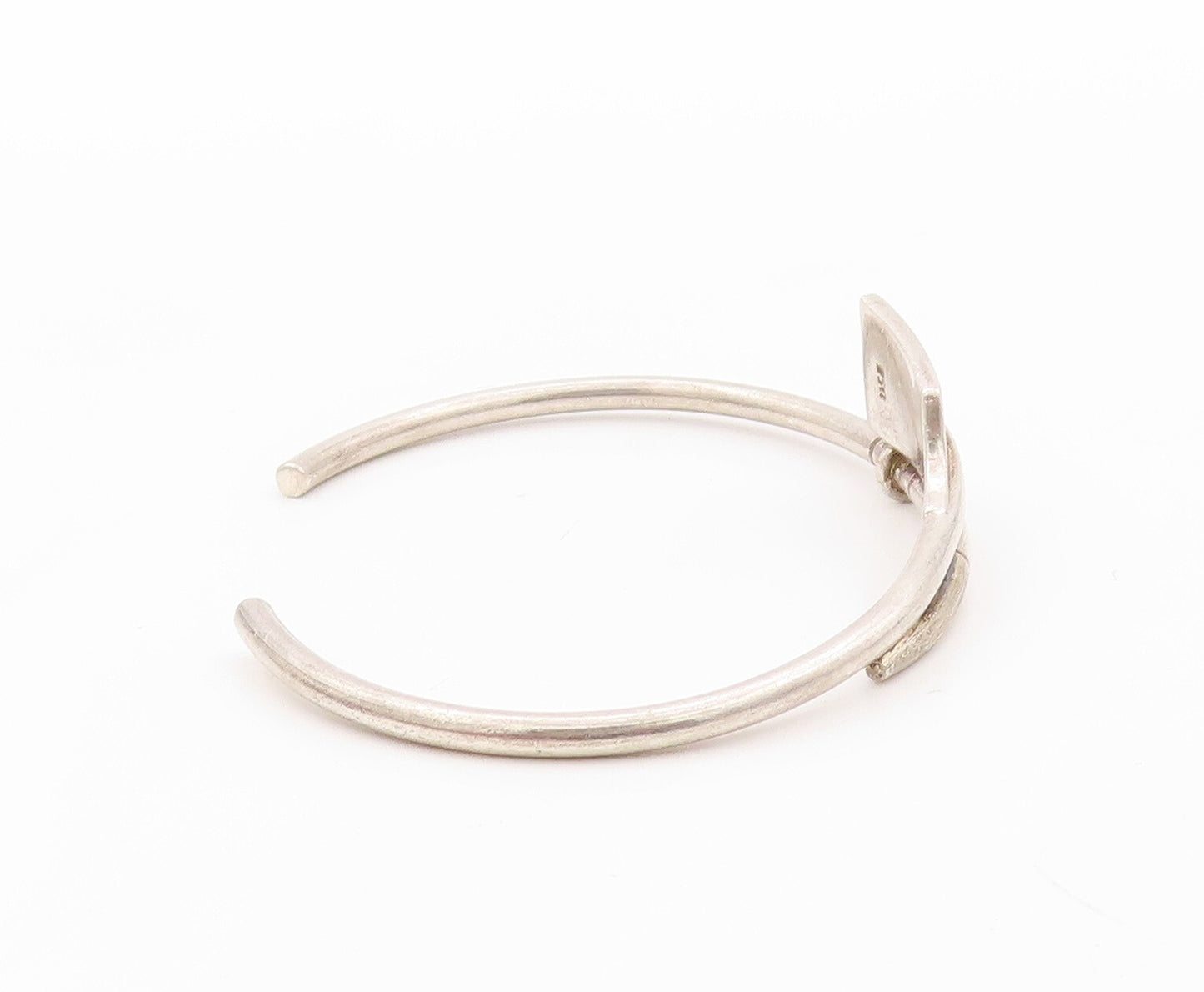 925 Sterling Silver Vintage Bracelet Solid Gardening Tool Cutout Cuff  BT10786