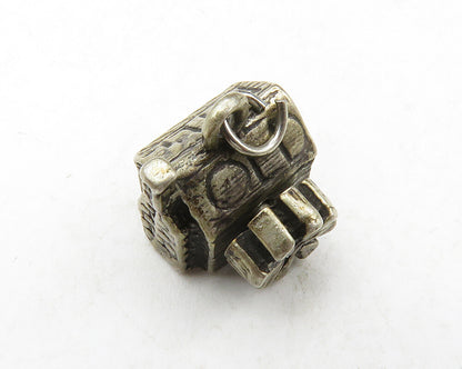 925 Sterling Silver  Vintage Petite Dark Tone House Motif Pendant  PT10238