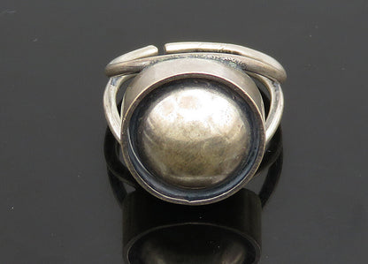BEAU 925 Silver  Vintage Dark Tone Shiny Dome Split Band Ring Sz 5  RG23463