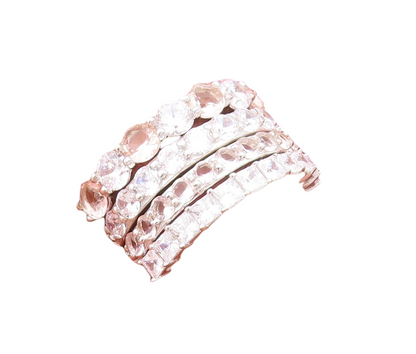 925 Sterling Silver Vintage Ring Minimalist Two Tone CZ Stackable  Sz 7  RG29470