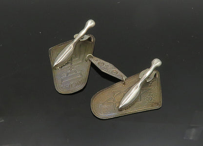 ISRAEL 925 Sterling Silver  Vintage Star Of David Menorah Sweater Clip  TR2731