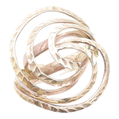 925 Sterling Silver Vintage Ring Classic Etched Swirly Spiral Band Sz 7 RG36003
