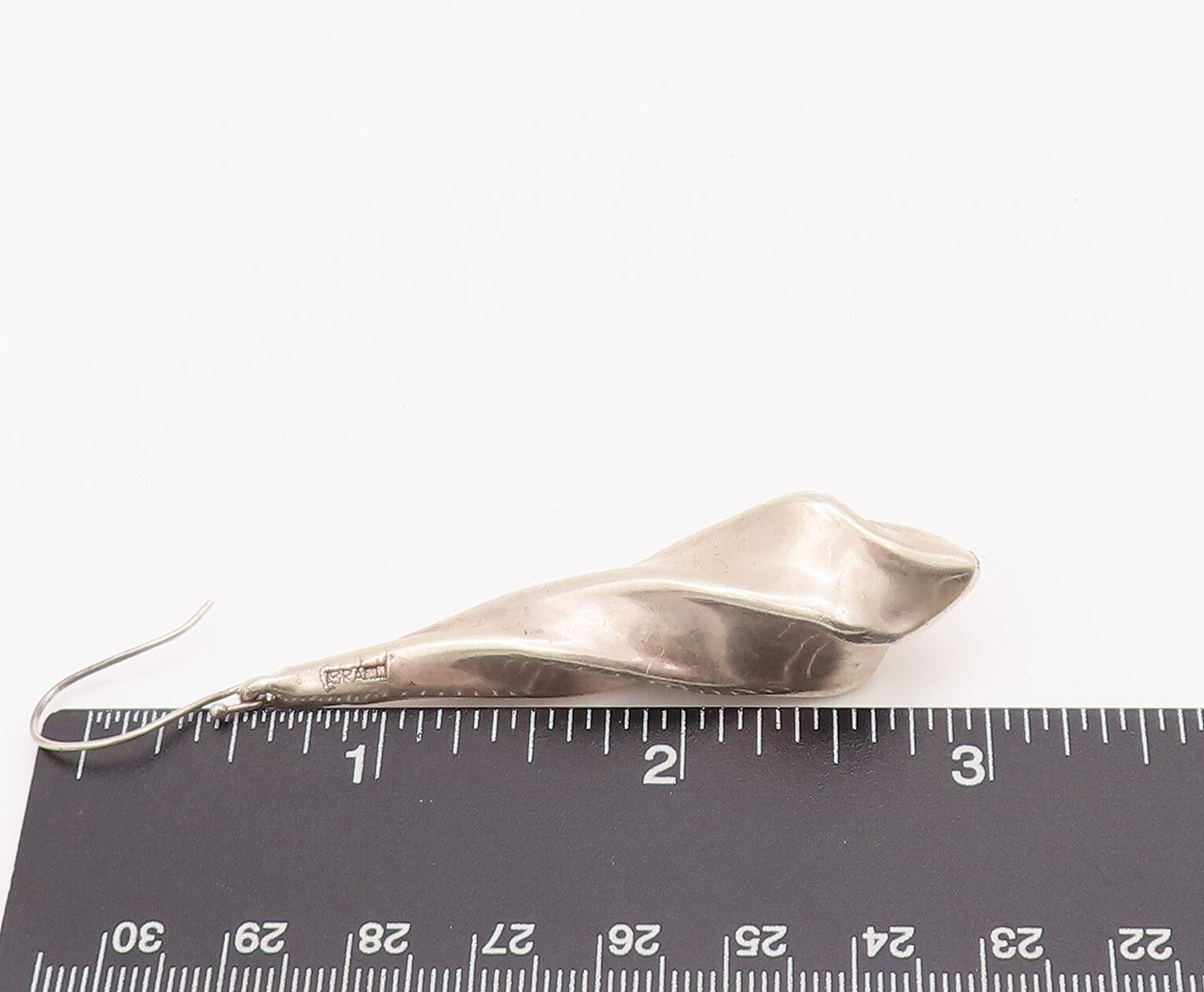 925 Sterling Silver Vintage Earrings Minimalist Twisted Effect Puffed  EG12826