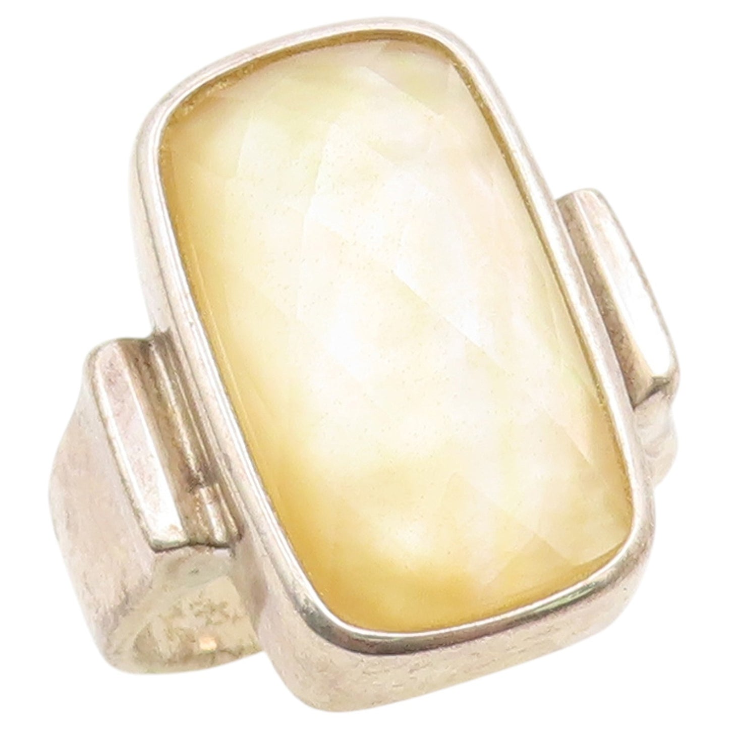 925 Sterling Silver Vintage Ring WHITNEY KELLY Mother Of Pearl  Sz 8  RG36861