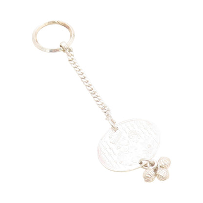 925 Sterling Silver Vintage Key Chain Carved Indian Couple Wedding Gift  TR3933