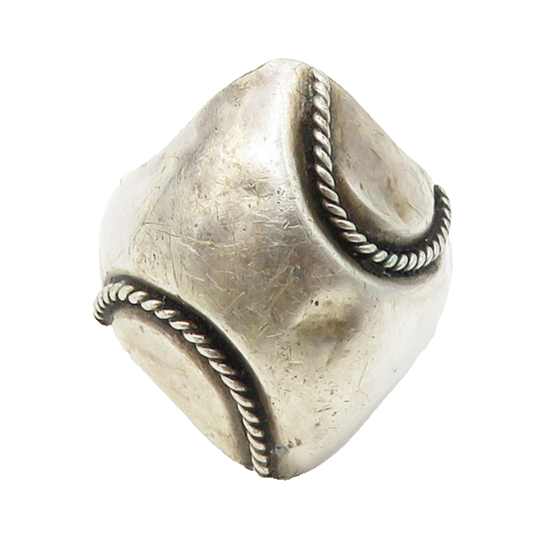925 Sterling Silver  Vintage Twist Detail Hollow Band Ring Sz 6  RG10217