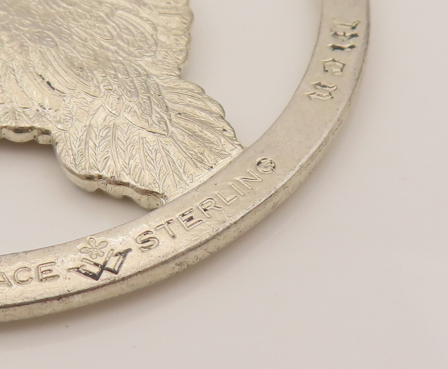 WALLACE 925 Silver  Vintage Peace On Earth Flying Bird Cutout Pendant  PT21964