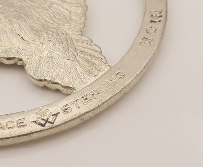 WALLACE 925 Silver  Vintage Peace On Earth Flying Bird Cutout Pendant  PT21964