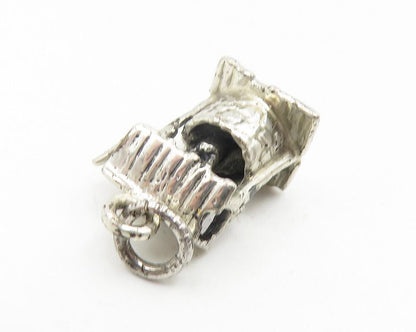 925 Sterling Silver  Vintage Shiny Petite Water Well Motif Pendant  PT8947