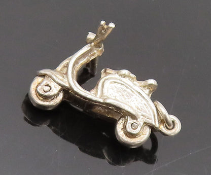 925 Sterling Silver  Vintage 3D Carved Movable Vespa Charm Pendant  PT22331