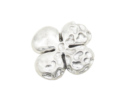 925 Sterling Silver  Vintage Shiny Patterned Flower Motif Pendant  PT15238