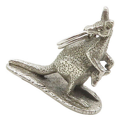 925 Sterling Silver  Vintage Petite Dark Tone Kangaroo Animal Pendant  PT12887