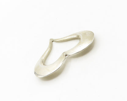 MEXICO 925 Sterling Silver  Vintage Shiny Open Love Heart Brooch Pin  BP6741
