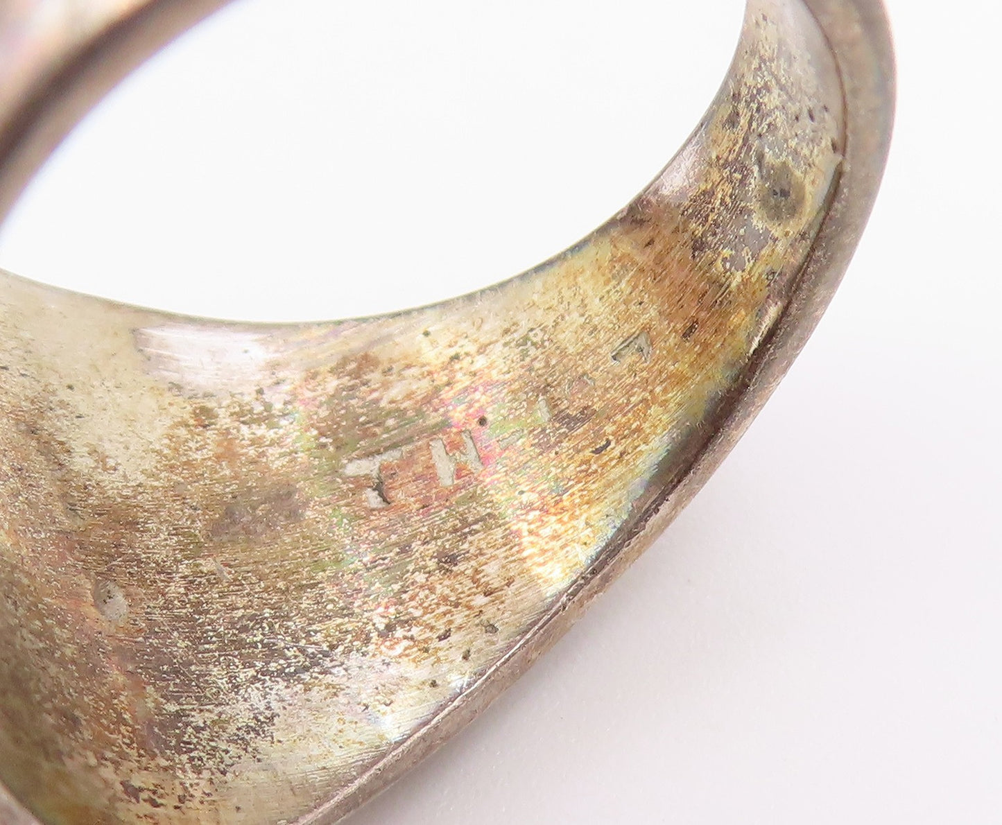 925 Sterling Silver Vintage Ring MEXICO Turquoise Statement Band Sz 9.5 RG36584
