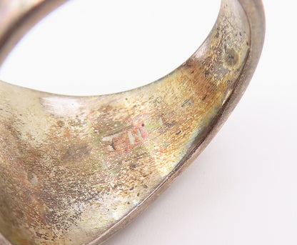 925 Sterling Silver Vintage Ring MEXICO Turquoise Statement Band Sz 9.5 RG36584
