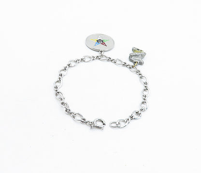 925 Sterling Silver  Vintage Scroll Charmed Infinity Chain Bracelet  BT3006