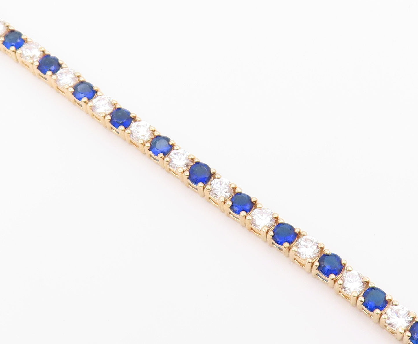 ROSS SIMON 925 Silver  Cubic Zirconia & Blue Topaz Chain Bracelet  BT5931