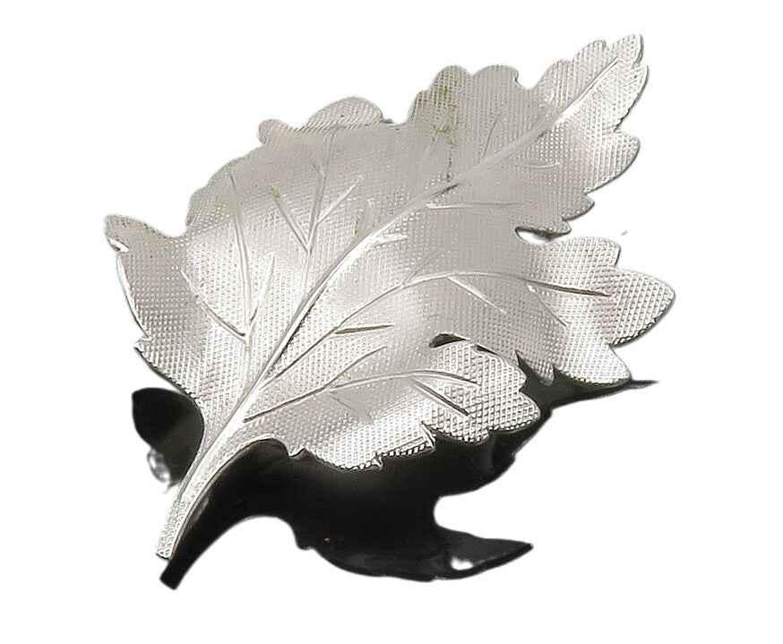 CARL ART 925 Silver  Vintage Shiny Etched Autumn Leaf Motif Brooch Pin  BP5287