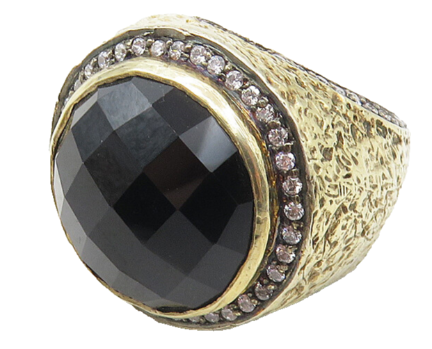 925 Sterling Silver Vintage Garnet & Cubic Zirconia Cocktail Ring Sz 6.5 RG10131