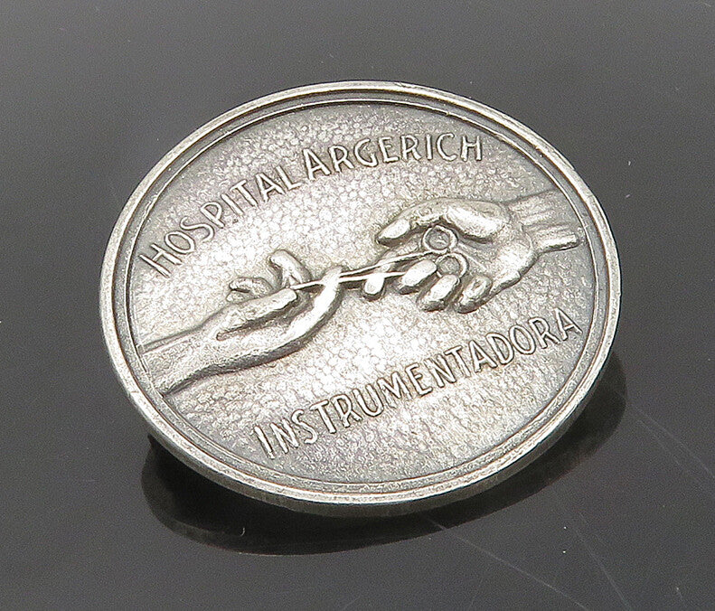 INDUSTRIA ARGENTINA 925 Silver  Vintage Hospital Argerich Brooch Pin  BP7648