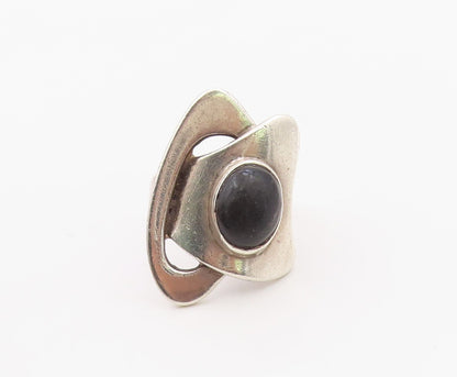 925 Sterling Silver Vintage Ring ERIKA HULT MEXICO Onyx Band  Sz 6.5  RG36342