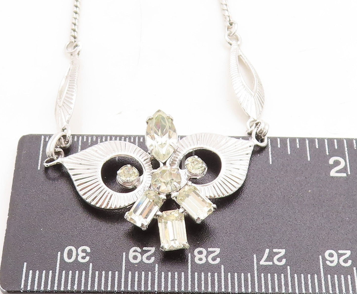 LORAN SIM 925 Silver  Yellow Cubic Zirconia Shiny Twist Chain Necklace  NE1386
