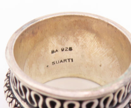 925 Sterling Silver Vintage Ring SUARTI BALI Rope Pattern Band  Sz 9.5  RG36102