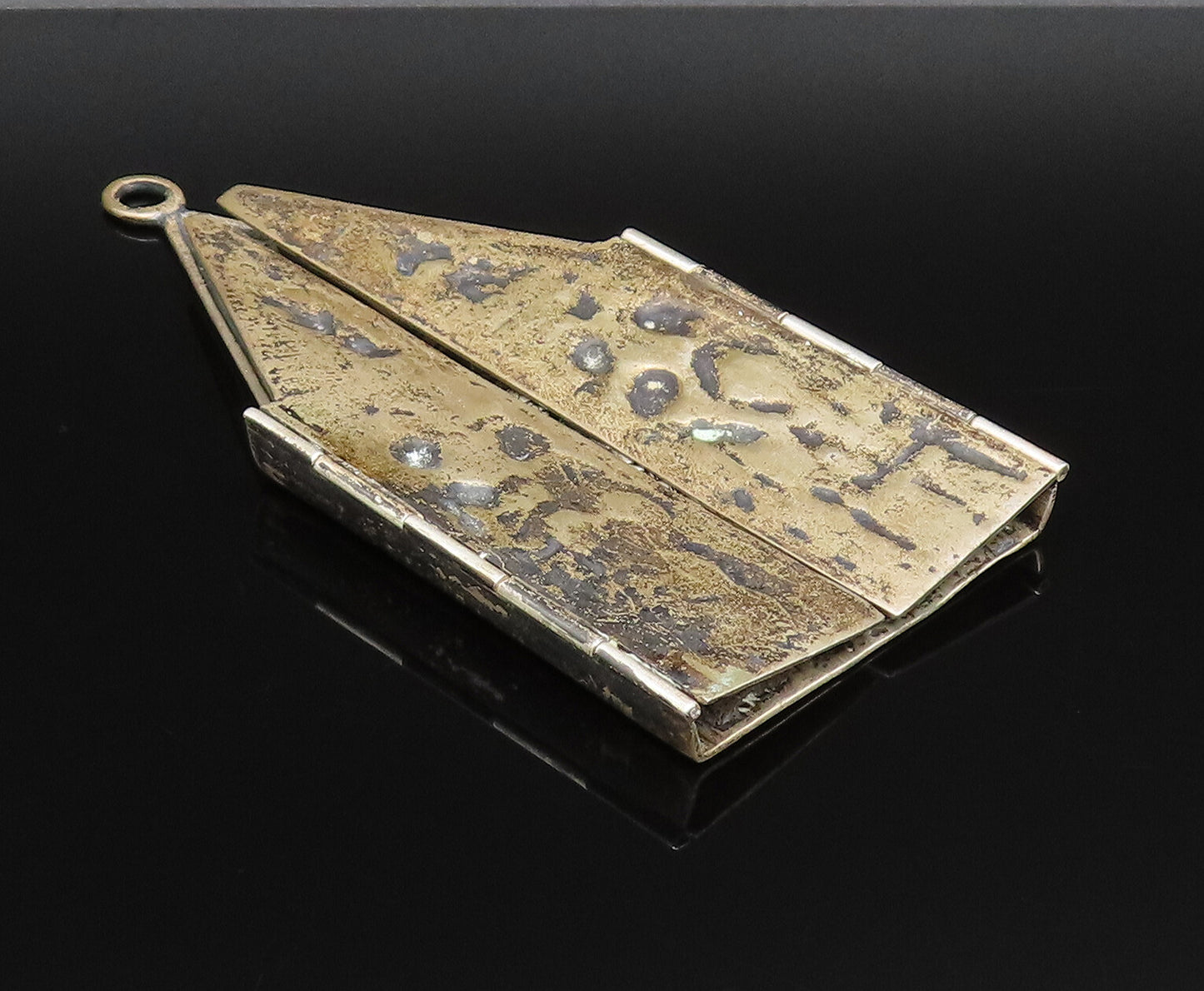 925 Silver Vintage Antique Large Religious Church Pendant (OPENS)  PT21750