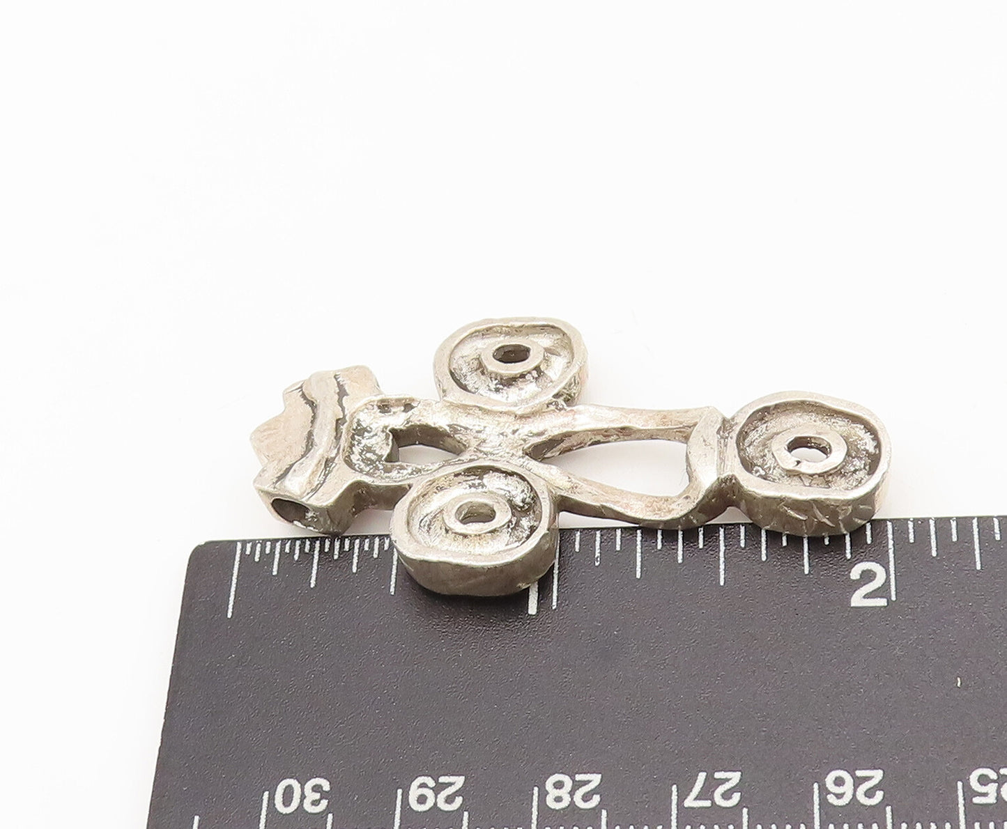 925 Sterling Silver Vintage Pendant Solid Cut Brutalist Religious Cross  PT22487