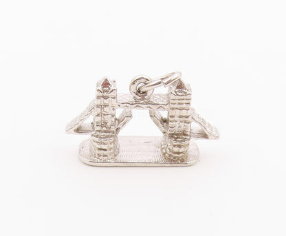 925 Sterling Silver  Vintage Split Bridge Charm Pendant  PT20442