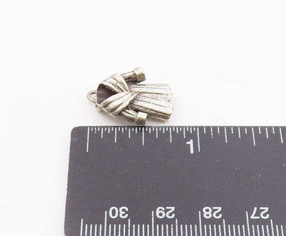 925 Sterling Silver  Vintage Sculpted Winter Coat Motif Pendant  PT21365