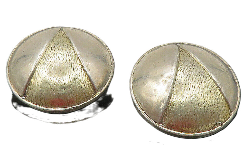 925 Sterling Silver  Vintage Button Dome Non Pierce Drop Earrings  EG5905