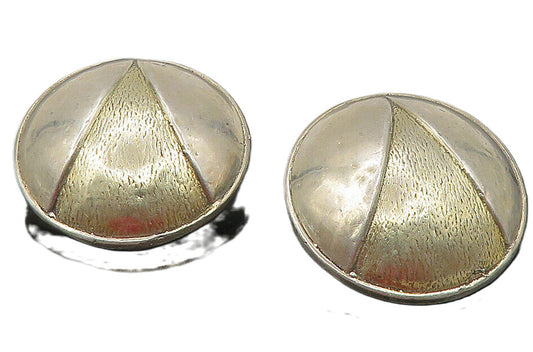 925 Sterling Silver  Vintage Button Dome Non Pierce Drop Earrings  EG5905