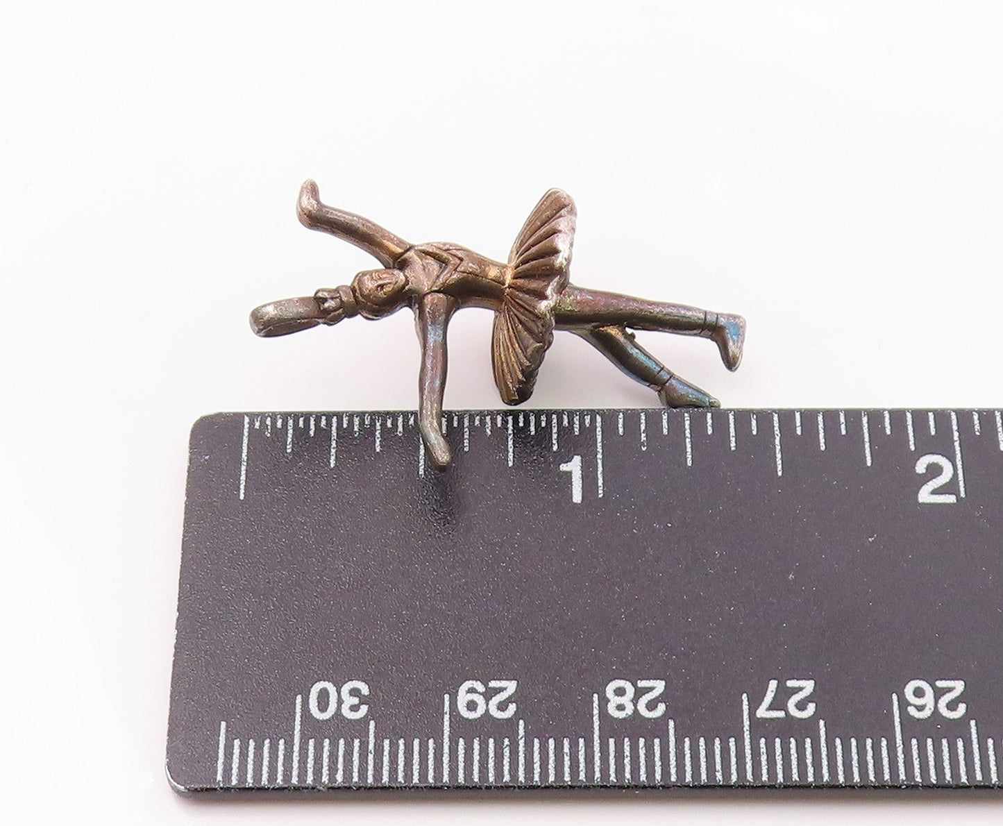 925 Sterling Silver  Vintage Dark Tone Ballet Dancer Pendant  PT19150