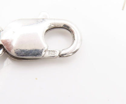 925 Sterling Silver  Vintage Swirly Lock Link Long Chain Necklace  NE4072