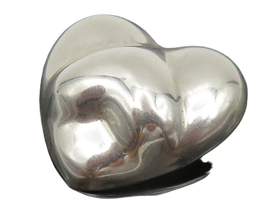MEXICO 925 Sterling Silver  Vintage Shiny Hollow Love Heart Brooch Pin  BP5397