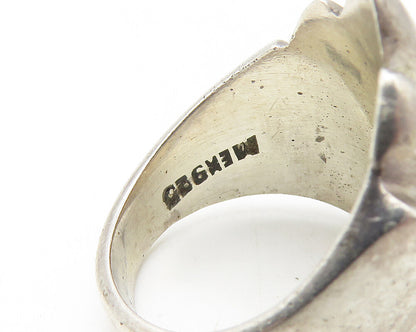 MEXICO 925 Sterling Silver  Vintage Fluted Pointed Band Ring Sz 7  RG11368
