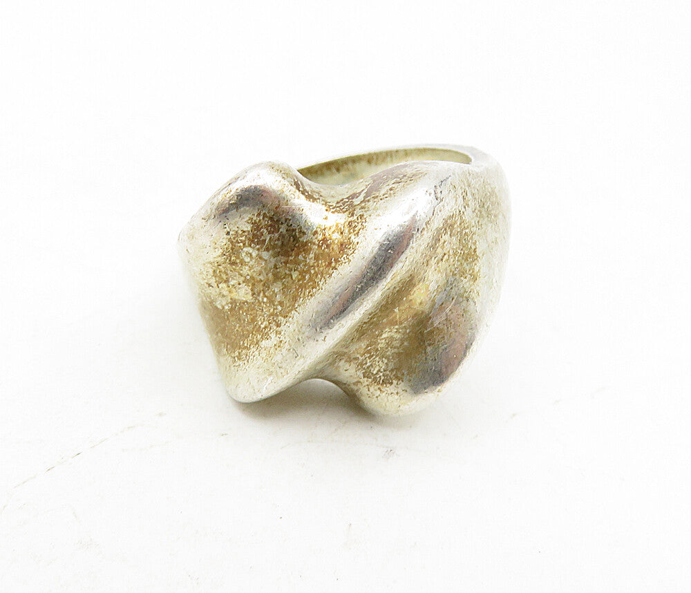 925 Sterling Silver  Vintage Shiny Fluted Dome Design Band Ring Sz 6  RG8974