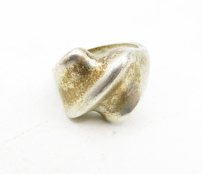 925 Sterling Silver  Vintage Shiny Fluted Dome Design Band Ring Sz 6  RG8974