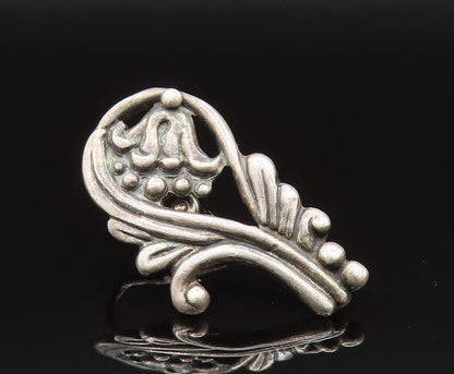MEXICO 925 Silver  Vintage Open Beaded Swirl Screw Back Earrings  EG11763