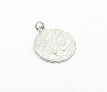 925 Sterling Silver  Vintage Etched Graduation Day Diploma Pendant  PT4659