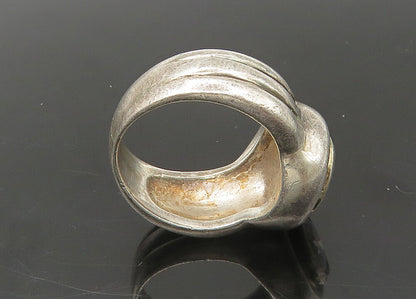 925 Sterling Silver  Vintage Cubic Zirconia Round Band Ring Sz 6  RG22268