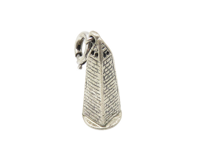 925 Sterling Silver  Vintage Petite Dark Tone Light House Drop Pendant  PT8415