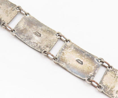 BMCO 925 Silver  Vintage Antique Carved Landscape Bahamas Bracelet  BT10096