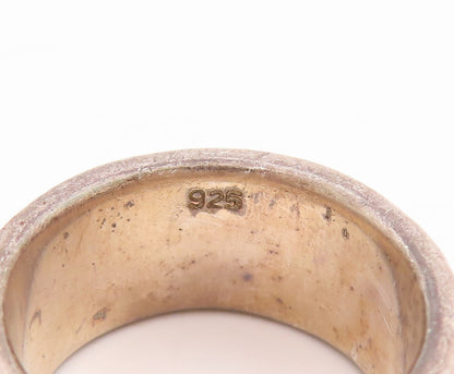 925 Sterling Silver Vintage Ring Solid Grooved rings  Sz 8.5  RG28747