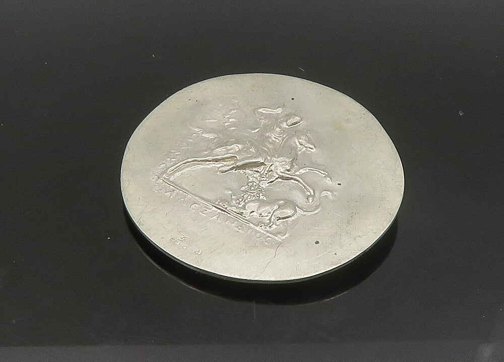 Bn F ECHO 925 Sterling Silver Vintage Heavy Ancient Figure Coin Medal TR3218