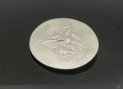 Bn F ECHO 925 Sterling Silver Vintage Heavy Ancient Figure Coin Medal TR3218