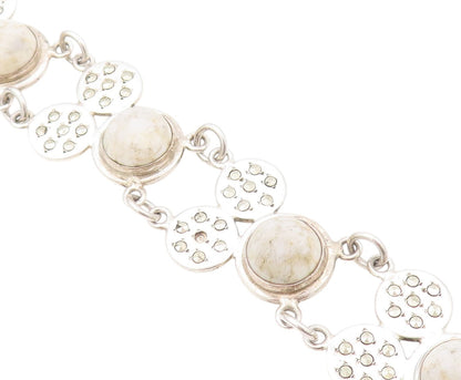 925 Sterling Silver Vintage Bracelet Designer Cabochon Round Gemstones  BT11154
