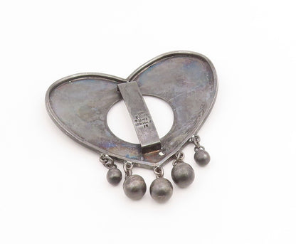 925 Sterling Silver Vintage Pendant IONE TISSOT Large Modern Love Heart  PT25895